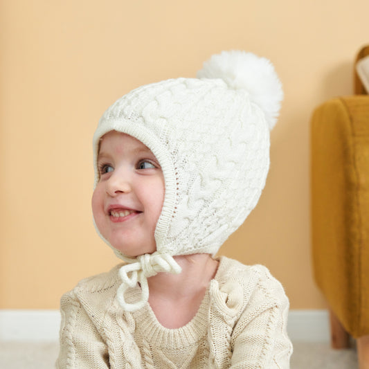 New Solid Color Twist Baby Warm Knitted Hat
