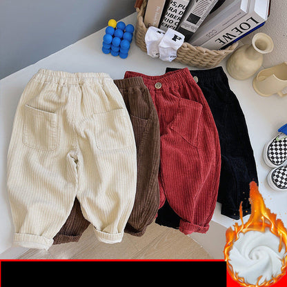 Children's Trousers Autumn And Winter Cotton Corduroy Trousers