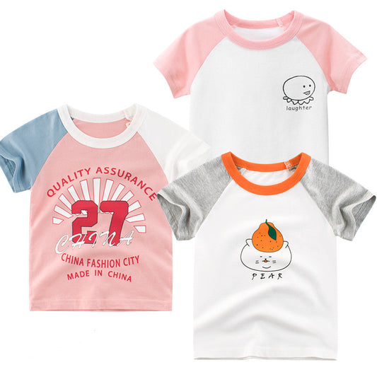 27home brand children's clothing summer new Korean version of children's short-sleeved T-shirt girls clothes a consignment ins