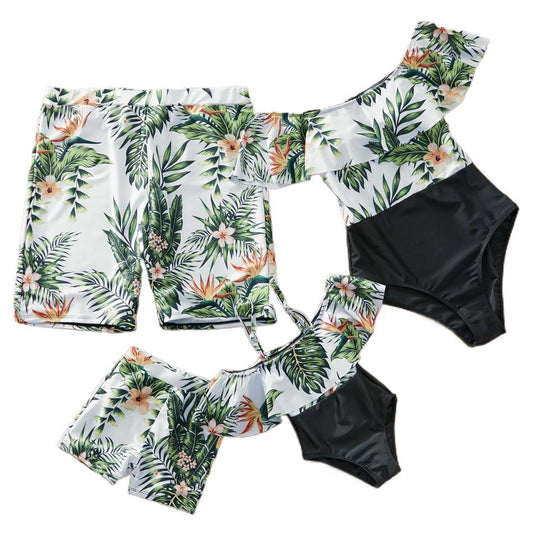 Foreign Trade Family Wear Cross-Border Nylon Printing European And American Parent-Child Swimsuits Baby Boys Girls Men'S And Women'S Clothing Yy0008
