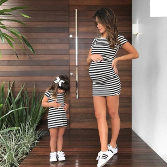 Striped parent-child dress