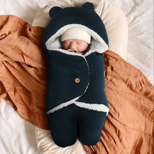 Autumn And Winter Newborn Sleeping Bag Thickened Plush Anti Blanket