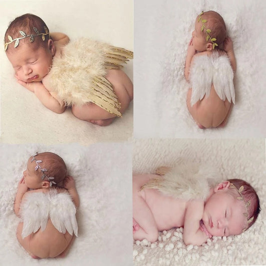 The-Petits Baby Angel Wings and Headband
