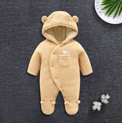 Baby clothes lamb winter cotton padded clothes baby newborn baby skin thickening climb Siamese clothes cotton
