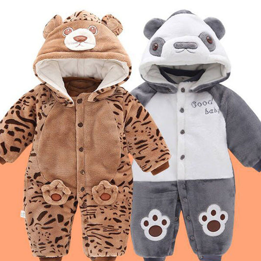 Autumn And Winter Thickening Outwear Baby Clothes Baby Bear Shape Jumpsuit
