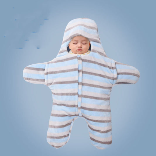 Newborn Baby Holding Quilt Sleeping Bag