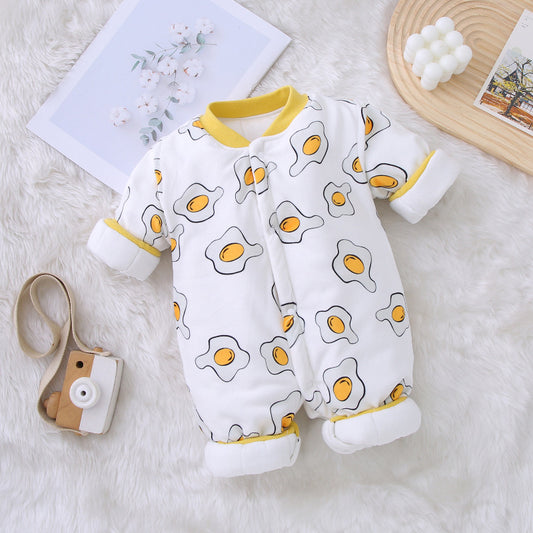 Baby Winter Thick Cotton Jumpsuit Long Sleeve